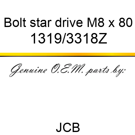 Bolt, star drive, M8 x 80 1319/3318Z
