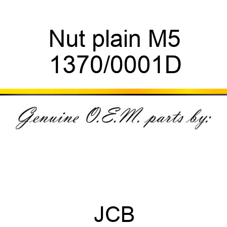 Nut, plain M5 1370/0001D