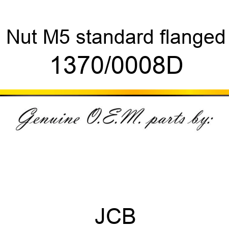 Nut, M5 standard flanged 1370/0008D