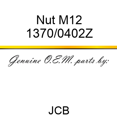 Nut, M12 1370/0402Z