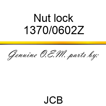 Nut, lock 1370/0602Z