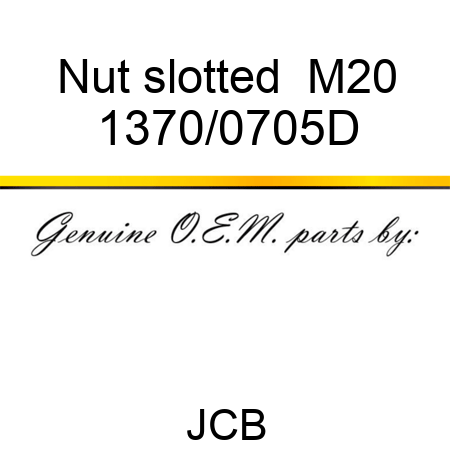 Nut, slotted  M20 1370/0705D