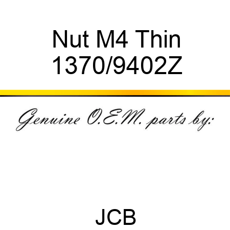 Nut, M4 Thin 1370/9402Z