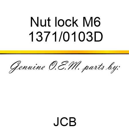 Nut, lock M6 1371/0103D