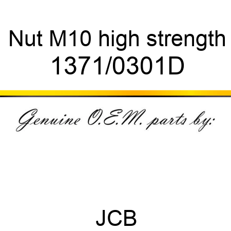 Nut, M10 high strength 1371/0301D