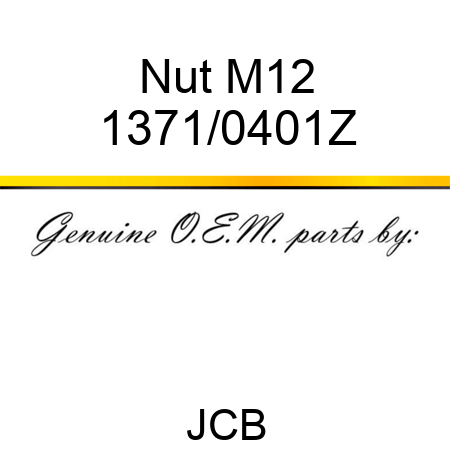 Nut, M12 1371/0401Z