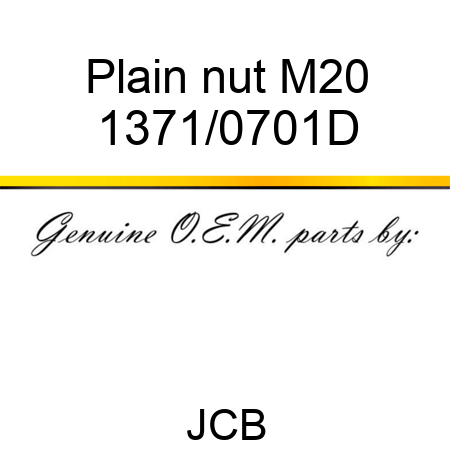 Plain nut M20 1371/0701D