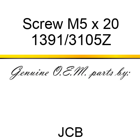 Screw, M5 x 20 1391/3105Z