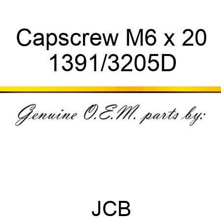 Capscrew, M6 x 20 1391/3205D