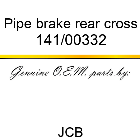 Pipe, brake, rear cross 141/00332