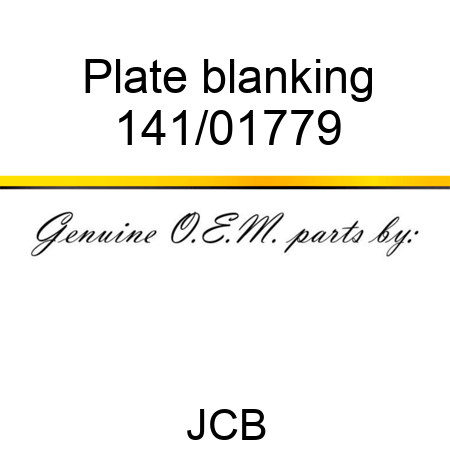 Plate, blanking 141/01779