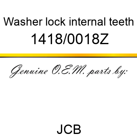 Washer, lock, internal teeth 1418/0018Z