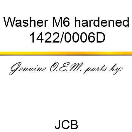 Washer, M6 hardened 1422/0006D
