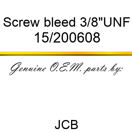 Screw, bleed, 3/8