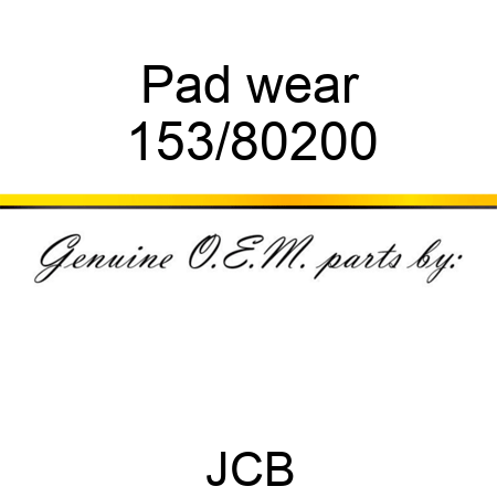Pad, wear 153/80200
