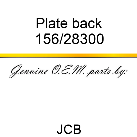 Plate, back 156/28300