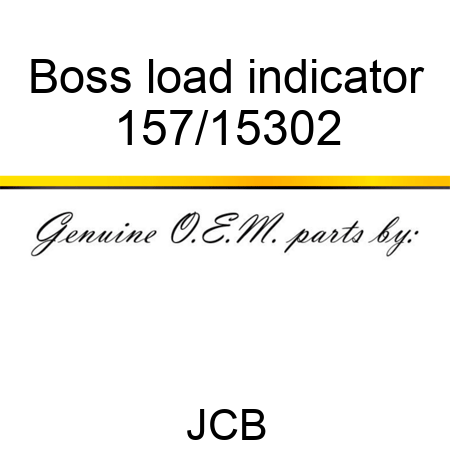 Boss, load indicator 157/15302