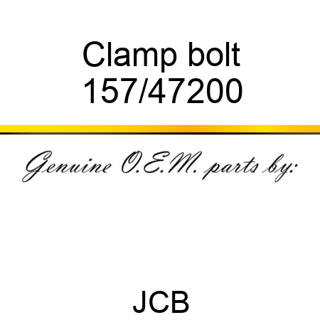 Clamp, bolt 157/47200