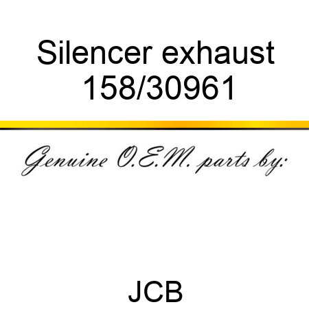 Silencer, exhaust 158/30961