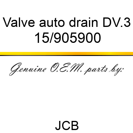 Valve, auto drain, DV.3 15/905900