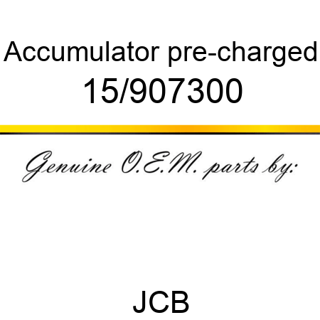 Accumulator, pre-charged 15/907300