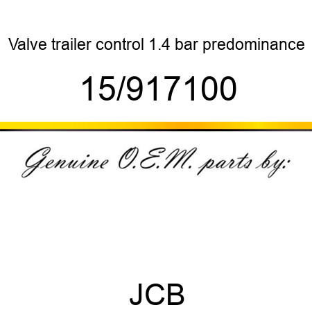 Valve, trailer control, 1.4 bar predominance 15/917100
