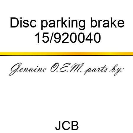 Disc, parking brake 15/920040