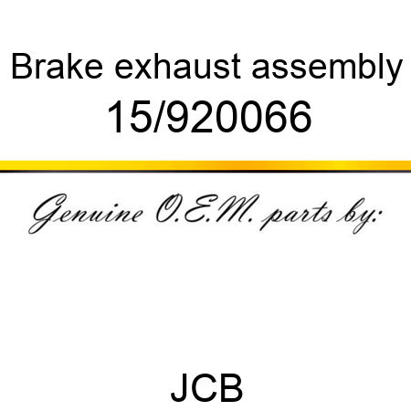 Brake, exhaust, assembly 15/920066
