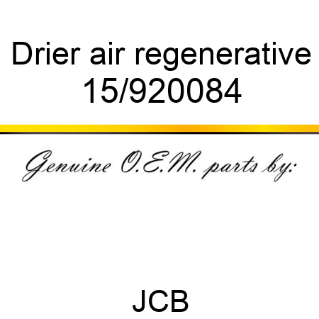 Drier, air, regenerative 15/920084