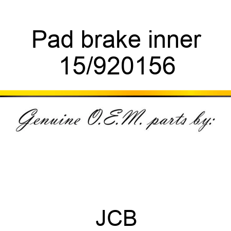 Pad, brake, inner 15/920156