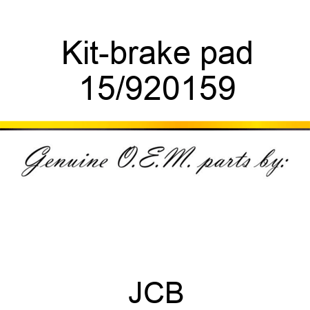 Kit-brake pad 15/920159