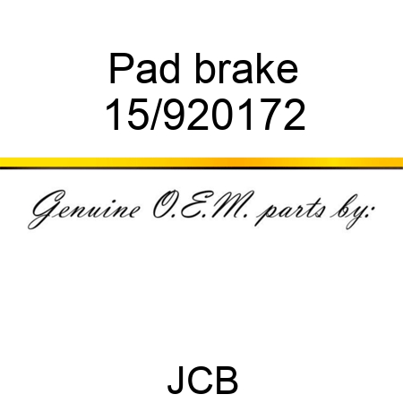 Pad, brake 15/920172