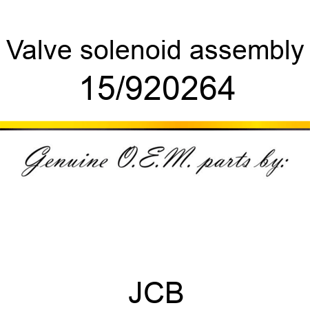 Valve, solenoid assembly 15/920264