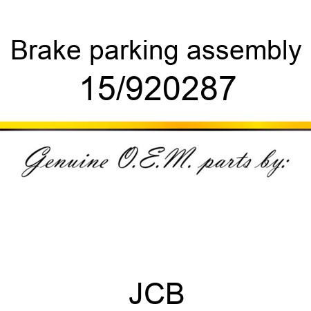 Brake, parking assembly 15/920287