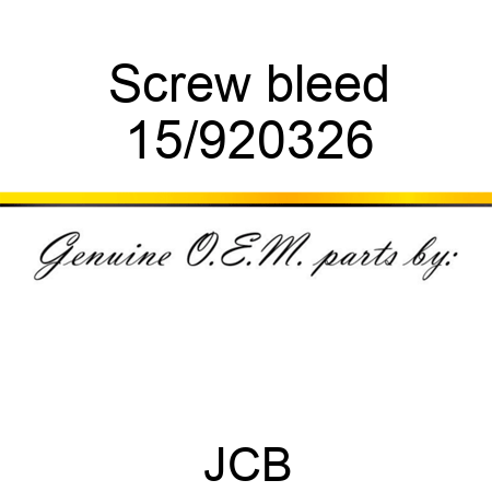 Screw bleed 15/920326