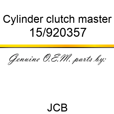 Cylinder, clutch master 15/920357