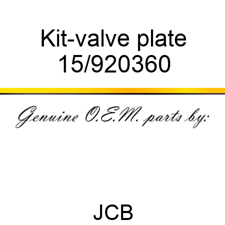 Kit-valve plate 15/920360