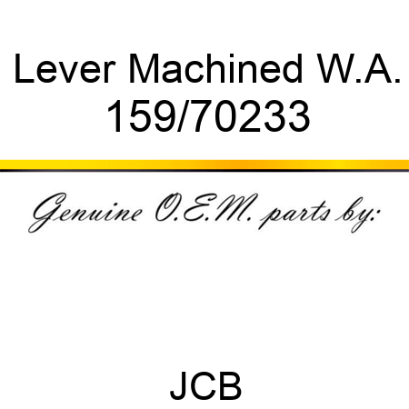 Lever, Machined W.A. 159/70233