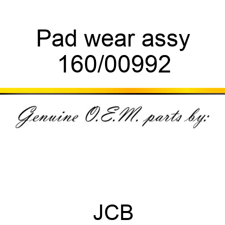 Pad, wear assy 160/00992