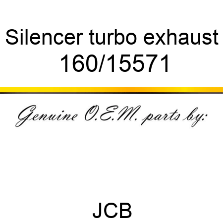 Silencer, turbo exhaust 160/15571