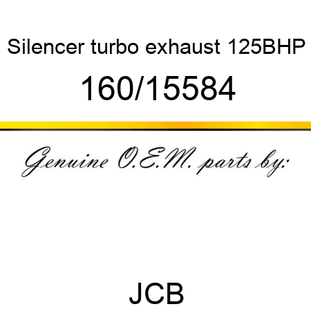 Silencer, turbo exhaust, 125BHP 160/15584