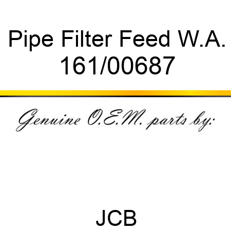 Pipe, Filter Feed W.A. 161/00687