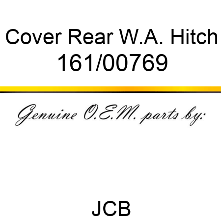 Cover, Rear W.A. Hitch 161/00769