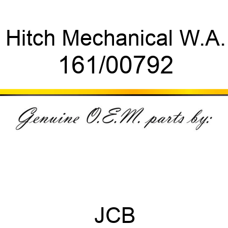 Hitch, Mechanical W.A. 161/00792