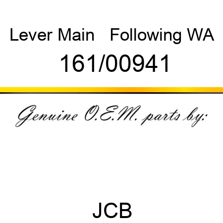 Lever, Main + Following WA 161/00941