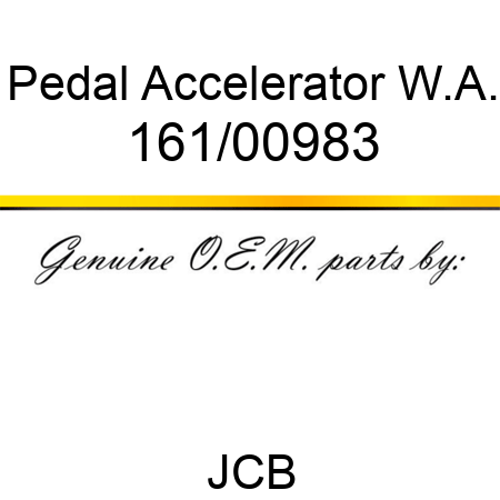 Pedal, Accelerator W.A. 161/00983