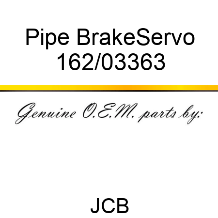 Pipe, BrakeServo 162/03363