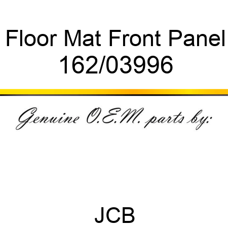 Floor, Mat Front Panel 162/03996