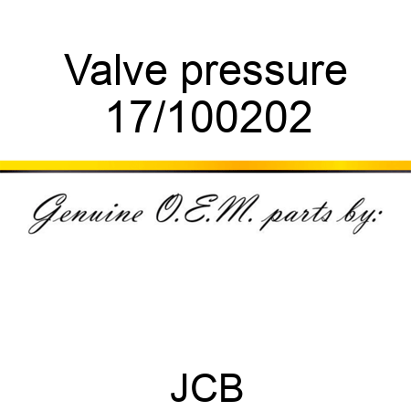 Valve, pressure 17/100202