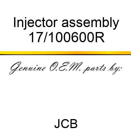 Injector, assembly 17/100600R